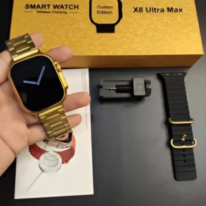 X8 Ultra Max Smart Watch Max 8 Series 49 mm Gold Edition Water Resistant. Bluetooth Calling Smart Watch Full HD Display Multi functional Design Ultra Smart Watch For Men For Woman.