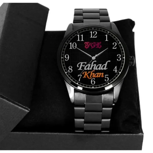Customized Name Luxury Black Chain Watch For Mens /Boys - Stylish Watch Latest Fashion watch