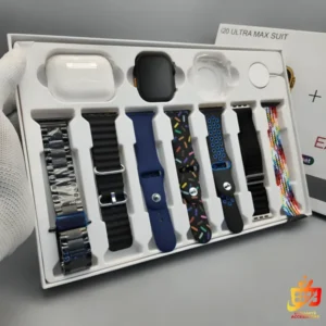 Orignal i20 Ultra Max Suit Smart Watch For Boys Girls Men Women 10 in 1 Box 2.3inch Large Screen Display 7 Straps in 1 Smart Watch with Earbuds Multi sport Waterproof Sleeping Call Heartbeat Rate Monitoring