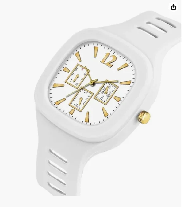 Square Multi DIAL Analog Silicon Strap ADDI Stylish Designer Analog Watch - for Boys and girls Beautiful Square Analog Unique Designer Watch for Men Boys and Girls - Silicone Strap - Triple Dial - Analog Watch