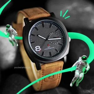 Brown Strap Synthetic Leather Analog Watch For Men Stylish, Unique Army Military Mens Styles Water Resistant Watches For Boys